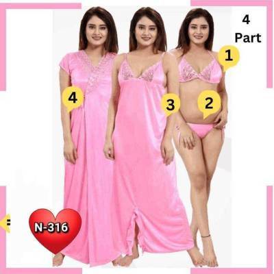 4Pc Indian Night Dress (Pinnk)